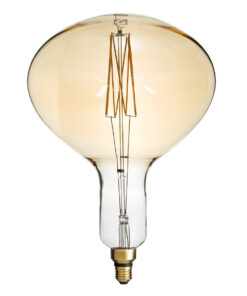 GloboStar® 99027 Λάμπα LED Zig Long Filament E27 R280 BUTTERNUT Γλόμπος 6W 420lm 360° AC 220-240V IP20 Φ28 x Υ41cm Ultra Θερμό Λευκό 2200K με Μελί Γυαλί – Dimmable – 3 Years Warranty