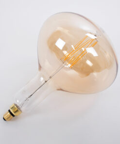 GloboStar® 99027 Λάμπα LED Zig Long Filament E27 R280 BUTTERNUT Γλόμπος 6W 420lm 360° AC 220-240V IP20 Φ28 x Υ41cm Ultra Θερμό Λευκό 2200K με Μελί Γυαλί – Dimmable – 3 Years Warranty