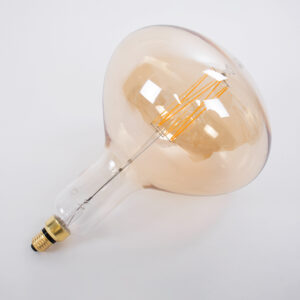 GloboStar® 99027 Λάμπα LED Zig Long Filament E27 R280 BUTTERNUT Γλόμπος 6W 420lm 360° AC 220-240V IP20 Φ28 x Υ41cm Ultra Θερμό Λευκό 2200K με Μελί Γυαλί – Dimmable – 3 Years Warranty
