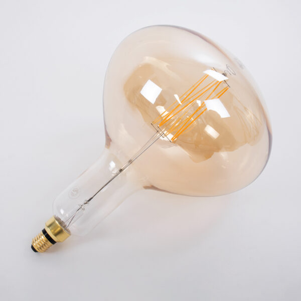 GloboStar® 99027 Λάμπα LED Zig Long Filament E27 R280 BUTTERNUT Γλόμπος 6W 420lm 360° AC 220-240V IP20 Φ28 x Υ41cm Ultra Θερμό Λευκό 2200K με Μελί Γυαλί – Dimmable – 3 Years Warranty