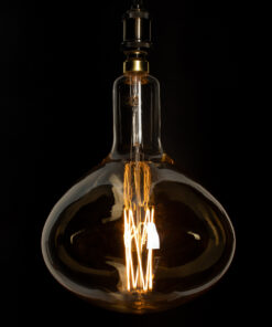 GloboStar® 99027 Λάμπα LED Zig Long Filament E27 R280 BUTTERNUT Γλόμπος 6W 420lm 360° AC 220-240V IP20 Φ28 x Υ41cm Ultra Θερμό Λευκό 2200K με Μελί Γυαλί – Dimmable – 3 Years Warranty