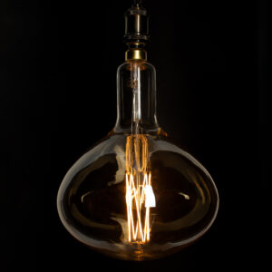 GloboStar® 99027 Λάμπα LED Zig Long Filament E27 R280 BUTTERNUT Γλόμπος 6W 420lm 360° AC 220-240V IP20 Φ28 x Υ41cm Ultra Θερμό Λευκό 2200K με Μελί Γυαλί – Dimmable – 3 Years Warranty