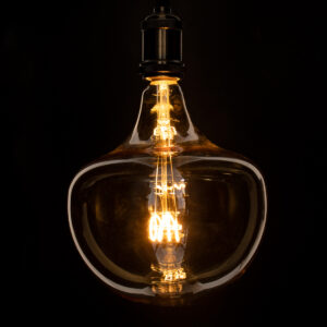 GloboStar® 99028 Λάμπα LED Soft T Spiral Filament E27 BR200 MAROON Γλόμπος 6W 420lm 360° AC 220-240V IP20 Φ20 x Υ25.5cm Ultra Θερμό Λευκό 2200K με Μελί Γυαλί – Dimmable – 3 Years Warranty