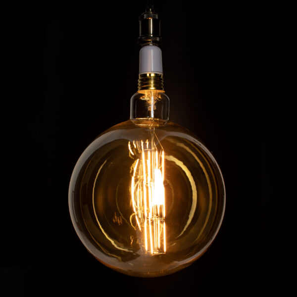 GloboStar® 99029 Λάμπα LED Long Filament E27 G300 BULETTE Γλόμπος 10W 800lm 360° AC 220-240V IP20 Φ30 x Υ49cm Ultra Θερμό Λευκό 2200K με Μελί Γυαλί – Dimmable – 3 Years Warranty – The Bigger Bulb in Greece