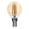 GloboStar® 99033 Λάμπα LED Long Filament E14 G45 Γλομπάκι 4W 350lm 360° AC 220-240V IP20 Φ4.5 x Υ7.5cm Ultra Θερμό Λευκό 2200K με Μελί Γυαλί – Dimmable – 3 Years Warranty