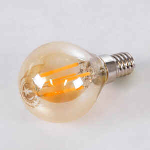 GloboStar® 99033 Λάμπα LED Long Filament E14 G45 Γλομπάκι 4W 350lm 360° AC 220-240V IP20 Φ4.5 x Υ7.5cm Ultra Θερμό Λευκό 2200K με Μελί Γυαλί – Dimmable – 3 Years Warranty