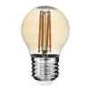 GloboStar® 99035 Λάμπα LED Long Filament E27 G45 Γλομπάκι 5W 450lm 360° AC 220-240V IP20 Φ4.5 x Υ7.5cm Ultra Θερμό Λευκό 2200K με Μελί Γυαλί – Dimmable – 3 Years Warranty