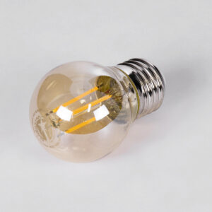 GloboStar® 99035 Λάμπα LED Long Filament E27 G45 Γλομπάκι 5W 450lm 360° AC 220-240V IP20 Φ4.5 x Υ7.5cm Ultra Θερμό Λευκό 2200K με Μελί Γυαλί – Dimmable – 3 Years Warranty