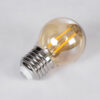 GloboStar® 99035 Λάμπα LED Long Filament E27 G45 Γλομπάκι 5W 450lm 360° AC 220-240V IP20 Φ4.5 x Υ7.5cm Ultra Θερμό Λευκό 2200K με Μελί Γυαλί – Dimmable – 3 Years Warranty