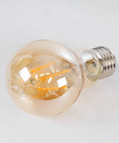 GloboStar® 99036 LED Long Filament Bulb E27 A60 Globe 6W 550lm 360° AC 220-240V IP20 D6 x H10.5cm Ultra Θερμό Λευκό 2200K με Μελί Γυαλί – Dimmable – 3 Years Warranty