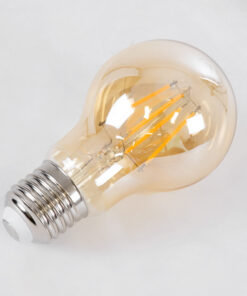 GloboStar® 99036 LED Long Filament Bulb E27 A60 Globe 6W 550lm 360° AC 220-240V IP20 D6 x H10.5cm Ultra Θερμό Λευκό 2200K με Μελί Γυαλί – Dimmable – 3 Years Warranty