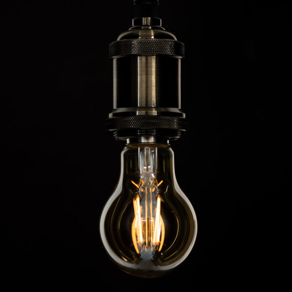 GloboStar® 99036 LED Long Filament Bulb E27 A60 Globe 6W 550lm 360° AC 220-240V IP20 D6 x H10.5cm Ultra Θερμό Λευκό 2200K με Μελί Γυαλί – Dimmable – 3 Years Warranty