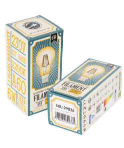 GloboStar® 99036 LED Long Filament Bulb E27 A60 Globe 6W 550lm 360° AC 220-240V IP20 D6 x H10.5cm Ultra Θερμό Λευκό 2200K με Μελί Γυαλί – Dimmable – 3 Years Warranty