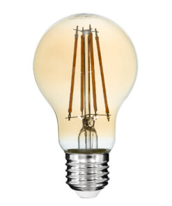 GloboStar® 99037 LED Long Filament Bulb E27 A60 Globe 8W 720lm 360° AC 220-240V IP20 D6 x H10.5cm Ultra Θερμό Λευκό 2200K με Μελί Γυαλί – Dimmable – 3 Years Warranty