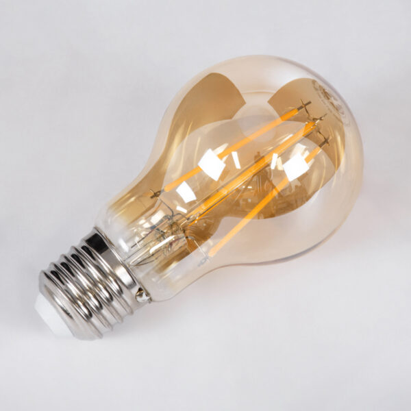 GloboStar® 99037 LED Long Filament Bulb E27 A60 Globe 8W 720lm 360° AC 220-240V IP20 D6 x H10.5cm Ultra Θερμό Λευκό 2200K με Μελί Γυαλί – Dimmable – 3 Years Warranty