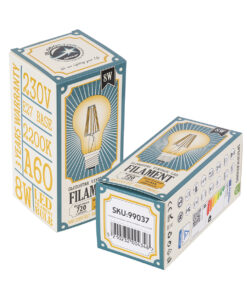 GloboStar® 99037 LED Long Filament Bulb E27 A60 Globe 8W 720lm 360° AC 220-240V IP20 D6 x H10.5cm Ultra Θερμό Λευκό 2200K με Μελί Γυαλί – Dimmable – 3 Years Warranty