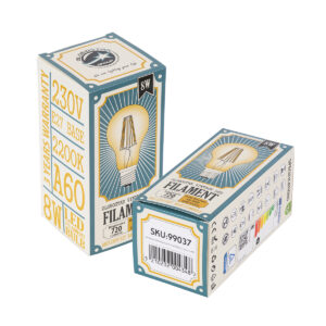 GloboStar® 99037 LED Long Filament Bulb E27 A60 Globe 8W 720lm 360° AC 220-240V IP20 D6 x H10.5cm Ultra Θερμό Λευκό 2200K με Μελί Γυαλί – Dimmable – 3 Years Warranty