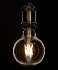 GloboStar® 99039 LED Long Filament Bulb E27 G95 Globe 4W 350lm 360° AC 220-240V IP20 D9.5 x H13.5cm Ultra Θερμό Λευκό 2200K με Μελί Γυαλί – Dimmable – 3 Years Warranty
