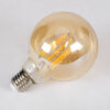 GloboStar® 99041 LED Long Filament Bulb E27 G95 Globe 12W 1080lm 360° AC 220-240V IP20 D9.5 x H13.5cm Ultra Θερμό Λευκό 2200K με Μελί Γυαλί – Dimmable – 3 Years Warranty