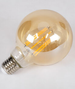 GloboStar® 99041 LED Long Filament Bulb E27 G95 Globe 12W 1080lm 360° AC 220-240V IP20 D9.5 x H13.5cm Ultra Θερμό Λευκό 2200K με Μελί Γυαλί – Dimmable – 3 Years Warranty