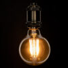 GloboStar® 99041 LED Long Filament Bulb E27 G95 Globe 12W 1080lm 360° AC 220-240V IP20 D9.5 x H13.5cm Ultra Θερμό Λευκό 2200K με Μελί Γυαλί – Dimmable – 3 Years Warranty