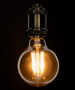GloboStar® 99041 LED Long Filament Bulb E27 G95 Globe 12W 1080lm 360° AC 220-240V IP20 D9.5 x H13.5cm Ultra Θερμό Λευκό 2200K με Μελί Γυαλί – Dimmable – 3 Years Warranty