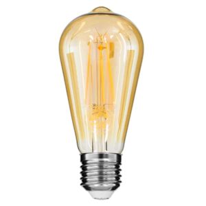 GloboStar® 99047 Λάμπα E27 ST64 Αχλάδι LED LONG FILAMENT 10W 1050 lm 320° AC 85-265V Edison Retro με Μελί Γυαλί Ultra Θερμό Λευκό 2200 K Dimmable