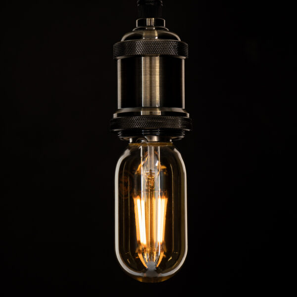 GloboStar® 99048 Λάμπα LED Long Filament E27 T45 Σωλήνας 4W 350lm 360° AC 220-240V IP20 Φ4.5 x Υ11cm Ultra Θερμό Λευκό 2200K με Μελί Γυαλί – Dimmable – 3 Years Warranty