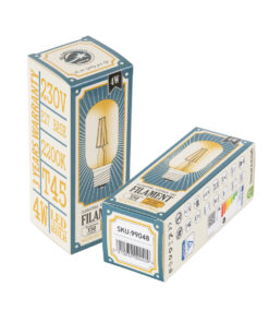 GloboStar® 99048 Λάμπα LED Long Filament E27 T45 Σωλήνας 4W 350lm 360° AC 220-240V IP20 Φ4.5 x Υ11cm Ultra Θερμό Λευκό 2200K με Μελί Γυαλί – Dimmable – 3 Years Warranty