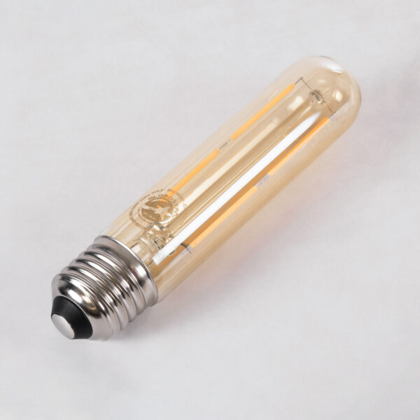 GloboStar® 99049 Λάμπα LED Long Filament E27 T30 Σωλήνας 4W 350lm 360° AC 220-240V IP20 Φ3 x Υ13.5cm Ultra Θερμό Λευκό 2200K με Μελί Γυαλί – Dimmable – 3 Years Warranty