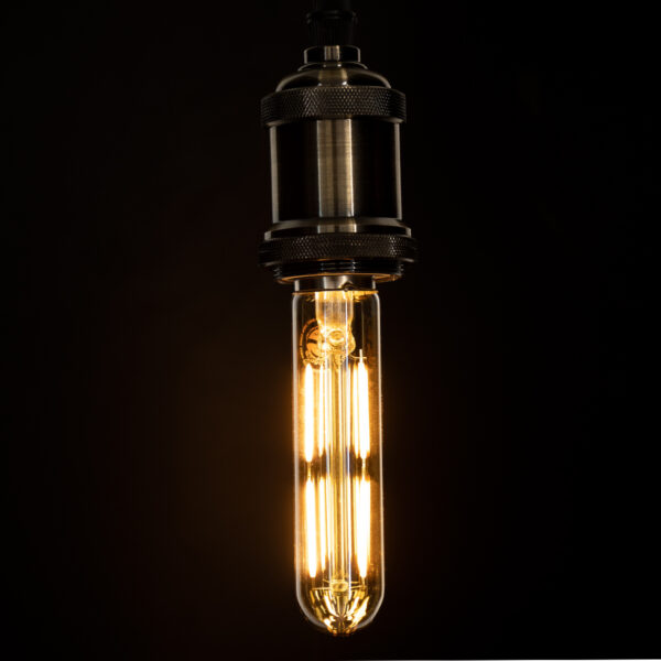 GloboStar® 99049 Λάμπα LED Long Filament E27 T30 Σωλήνας 4W 350lm 360° AC 220-240V IP20 Φ3 x Υ13.5cm Ultra Θερμό Λευκό 2200K με Μελί Γυαλί – Dimmable – 3 Years Warranty