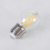 GloboStar® 99052 Λάμπα LED Long Filament E27 G45 Γλομπάκι 6W 660lm 360° AC 220-240V IP20 Φ4.5 x Υ7.5cm Φυσικό Λευκό 4000K με Διάφανο Γυαλί – Dimmable – 3 Years Warranty