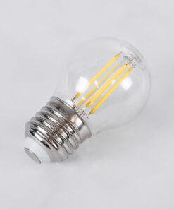 GloboStar® 99052 Λάμπα LED Long Filament E27 G45 Γλομπάκι 6W 660lm 360° AC 220-240V IP20 Φ4.5 x Υ7.5cm Φυσικό Λευκό 4000K με Διάφανο Γυαλί – Dimmable – 3 Years Warranty