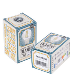 GloboStar® 99052 Λάμπα LED Long Filament E27 G45 Γλομπάκι 6W 660lm 360° AC 220-240V IP20 Φ4.5 x Υ7.5cm Φυσικό Λευκό 4000K με Διάφανο Γυαλί – Dimmable – 3 Years Warranty