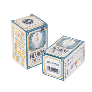 GloboStar® 99052 Λάμπα LED Long Filament E27 G45 Γλομπάκι 6W 660lm 360° AC 220-240V IP20 Φ4.5 x Υ7.5cm Φυσικό Λευκό 4000K με Διάφανο Γυαλί – Dimmable – 3 Years Warranty