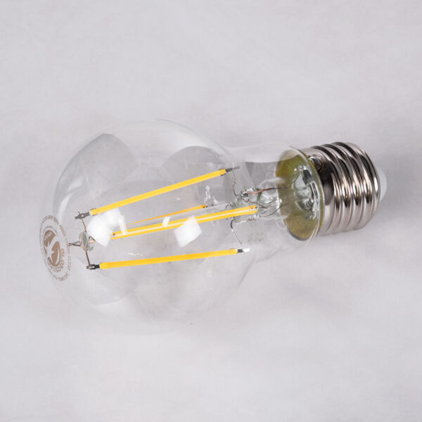 GloboStar® 99053 Λάμπα LED Long Filament E27 A60 Γλόμπος 10W 1100lm 360° AC 220-240V IP20 Φ6 x Υ10.5cm Φυσικό Λευκό 4000K με Διάφανο Γυαλί – Dimmable – 3 Χρόνια Εγγύηση