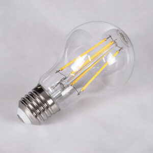 GloboStar® 99053 Λάμπα LED Long Filament E27 A60 Γλόμπος 10W 1100lm 360° AC 220-240V IP20 Φ6 x Υ10.5cm Φυσικό Λευκό 4000K με Διάφανο Γυαλί – Dimmable – 3 Χρόνια Εγγύηση