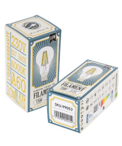 GloboStar® 99053 Λάμπα LED Long Filament E27 A60 Γλόμπος 10W 1100lm 360° AC 220-240V IP20 Φ6 x Υ10.5cm Φυσικό Λευκό 4000K με Διάφανο Γυαλί – Dimmable – 3 Χρόνια Εγγύηση