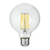 GloboStar® 99054 Λάμπα LED Long Filament E27 G95 Γλόμπος 12W 1320lm 360° AC 220-240V IP20 Φ9.5 x Υ13.5cm Φυσικό Λευκό 4000K με Διάφανο Γυαλί – Dimmable – 3 Years Warranty