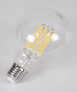 GloboStar® 99054 Λάμπα LED Long Filament E27 G95 Γλόμπος 12W 1320lm 360° AC 220-240V IP20 Φ9.5 x Υ13.5cm Φυσικό Λευκό 4000K με Διάφανο Γυαλί – Dimmable – 3 Years Warranty