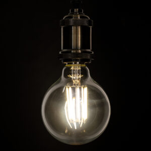 GloboStar® 99054 Λάμπα LED Long Filament E27 G95 Γλόμπος 12W 1320lm 360° AC 220-240V IP20 Φ9.5 x Υ13.5cm Φυσικό Λευκό 4000K με Διάφανο Γυαλί – Dimmable – 3 Years Warranty