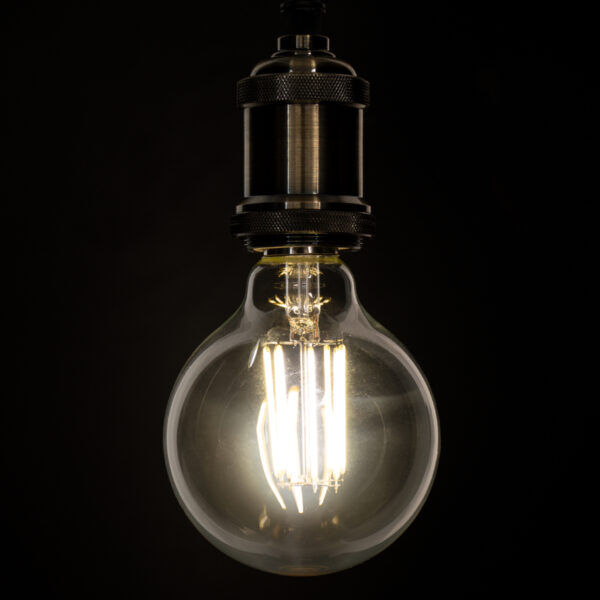 GloboStar® 99054 Λάμπα LED Long Filament E27 G95 Γλόμπος 12W 1320lm 360° AC 220-240V IP20 Φ9.5 x Υ13.5cm Φυσικό Λευκό 4000K με Διάφανο Γυαλί – Dimmable – 3 Years Warranty