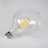 GloboStar® 99055 Λάμπα LED Long Filament E27 G125 Γλόμπος 12W 1320lm 360° AC 220-240V IP20 Φ12.5 x Υ18cm Φυσικό Λευκό 4000K με Διάφανο Γυαλί – Dimmable – 3 Years Warranty
