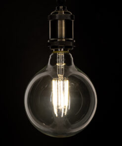 GloboStar® 99055 Λάμπα LED Long Filament E27 G125 Γλόμπος 12W 1320lm 360° AC 220-240V IP20 Φ12.5 x Υ18cm Φυσικό Λευκό 4000K με Διάφανο Γυαλί – Dimmable – 3 Years Warranty