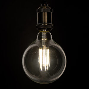 GloboStar® 99055 Λάμπα LED Long Filament E27 G125 Γλόμπος 12W 1320lm 360° AC 220-240V IP20 Φ12.5 x Υ18cm Φυσικό Λευκό 4000K με Διάφανο Γυαλί – Dimmable – 3 Years Warranty