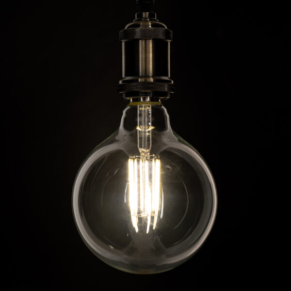 GloboStar® 99055 Λάμπα LED Long Filament E27 G125 Γλόμπος 12W 1320lm 360° AC 220-240V IP20 Φ12.5 x Υ18cm Φυσικό Λευκό 4000K με Διάφανο Γυαλί – Dimmable – 3 Years Warranty