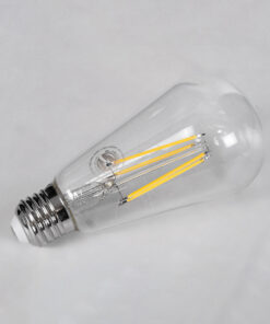 GloboStar® 99056 Λάμπα LED Long Filament E27 ST64 Αχλάδι 10W 1100lm 360° AC 220-240V IP20 Φ6.4 x Υ14cm Φυσικό Λευκό 4000K με Διάφανο Γυαλί – Dimmable – 3 Years Warranty