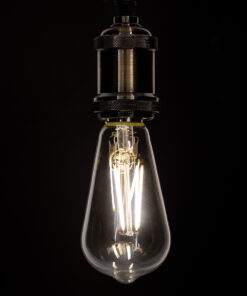 GloboStar® 99056 Λάμπα LED Long Filament E27 ST64 Αχλάδι 10W 1100lm 360° AC 220-240V IP20 Φ6.4 x Υ14cm Φυσικό Λευκό 4000K με Διάφανο Γυαλί – Dimmable – 3 Years Warranty