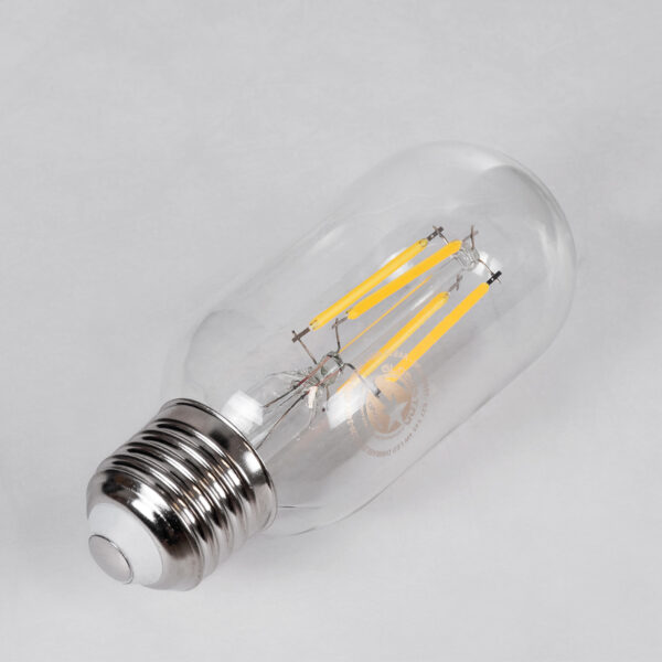 GloboStar® 99057 Λάμπα LED Long Filament E27 T45 Σωλήνας 4W 440lm 360° AC 220-240V IP20 Φ4.5 x Υ11cm Φυσικό Λευκό 4000K με Διάφανο Γυαλί – Dimmable – 3 Years Warranty