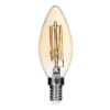 GloboStar® 99058 Λάμπα LED Ultra Thin Soft S Spiral Filament E14 C35 Κεράκι 2W 140lm 360° AC 220-240V IP20 Φ3.5 x Υ10.5cm Ultra Θερμό Λευκό 2200K με Μελί Γυαλί – Dimmable – 3 Years Warranty